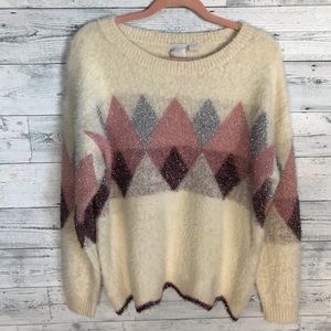 Zero degrees Celsius cream sparkle argyle …